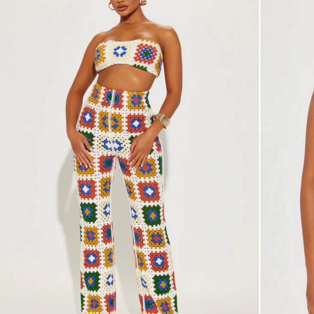 Multicolor Crochet 2 piece set